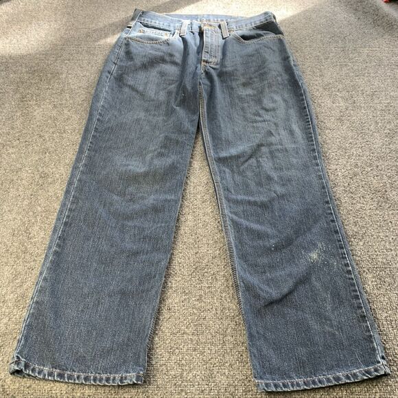 Carhartt Mens Relaxed Fit Blue Jeans Straight Med Wash Size 32 x 28 - Picture 1 of 14